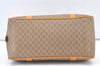 Authentic GUCCI Micro GG PVC Leather Hand Boston Bag Purse Brown 1631K