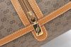 Authentic GUCCI Micro GG PVC Leather Hand Boston Bag Purse Brown 1631K