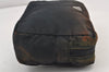 Authentic PRADA Nylon Leather Cosmetic Pouch Purse Black Khaki 1632K