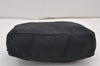 Authentic PRADA Nylon Leather Cosmetic Pouch Purse Black Khaki 1632K