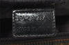 Authentic PRADA Nylon Leather Cosmetic Pouch Purse Black Khaki 1632K