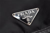 Authentic PRADA Nylon Leather Drawstring Backpack Purse Black 1635K