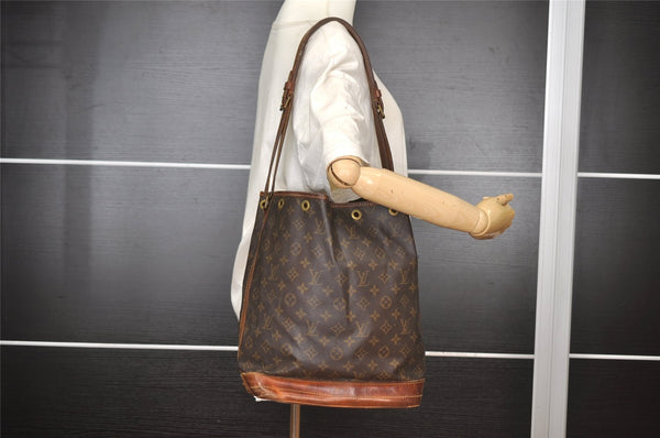 Authentic Louis Vuitton Monogram Noe Shoulder Drawstring Bag M42224 LV 1636I