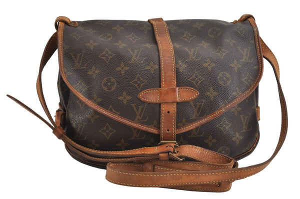 Authentic Louis Vuitton Monogram Saumur 30 Shoulder Cross Bag M42256 LV 1636J