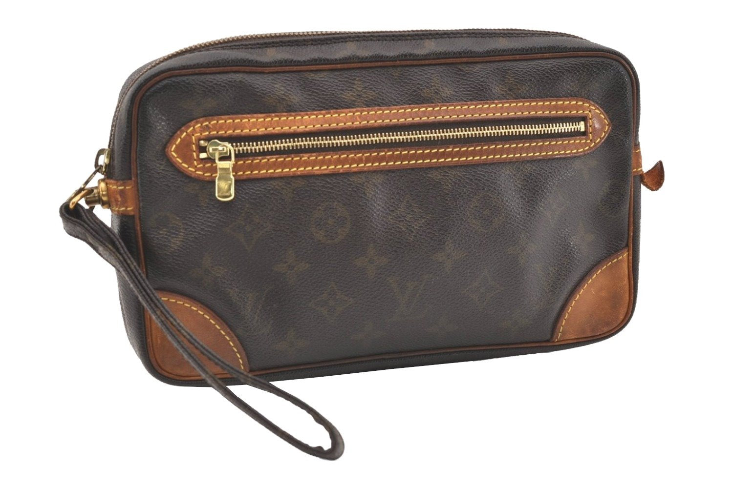 Authentic Louis Vuitton Monogram Marly Dragonne GM M51825 Clutch Hand Bag 1637J