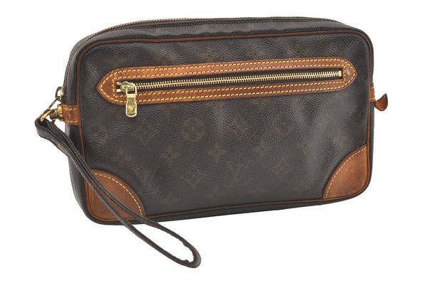 Authentic Louis Vuitton Monogram Marly Dragonne GM M51825 Clutch Hand Bag 1637J