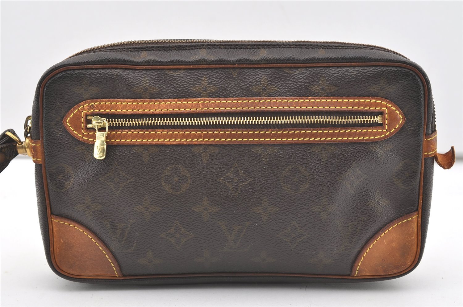 Authentic Louis Vuitton Monogram Marly Dragonne GM M51825 Clutch Hand Bag 1637J
