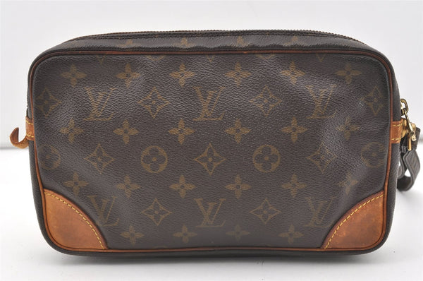 Authentic Louis Vuitton Monogram Marly Dragonne GM M51825 Clutch Hand Bag 1637J