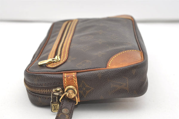 Authentic Louis Vuitton Monogram Marly Dragonne GM M51825 Clutch Hand Bag 1637J