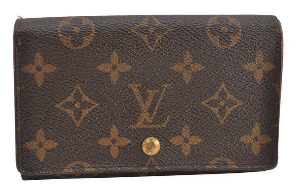 Auth Louis Vuitton Monogram Porte Monnaie Billets Tresor Wallet M61730 LV 1637K