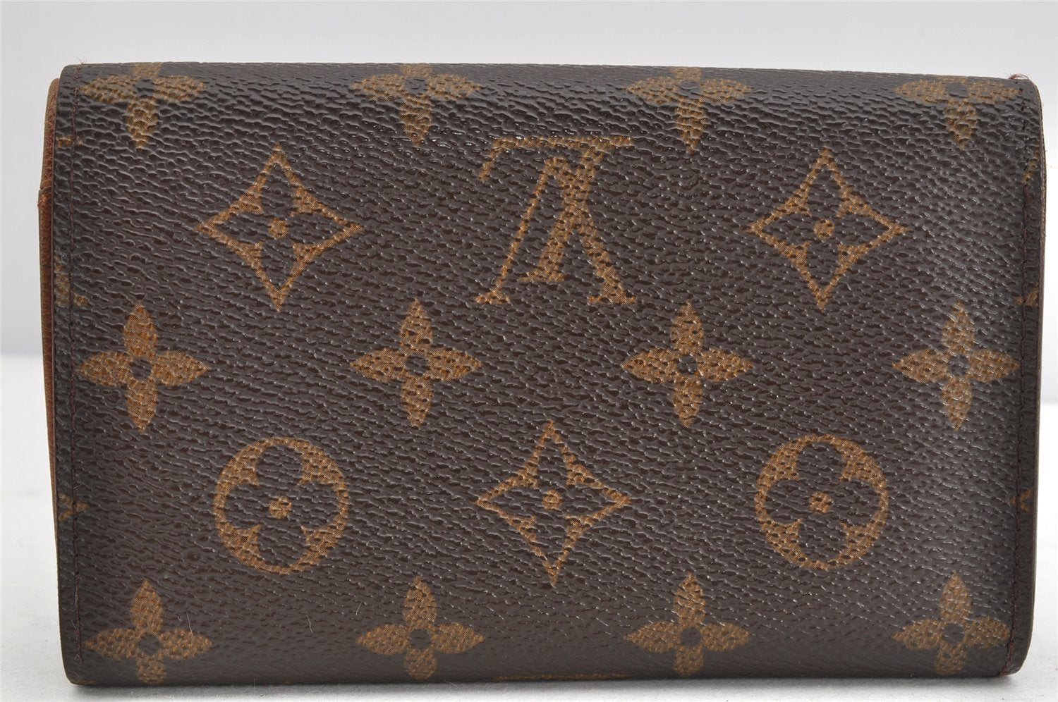 Auth Louis Vuitton Monogram Porte Monnaie Billets Tresor Wallet M61730 LV 1637K