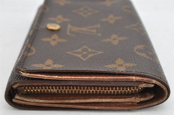 Auth Louis Vuitton Monogram Porte Monnaie Billets Tresor Wallet M61730 LV 1637K