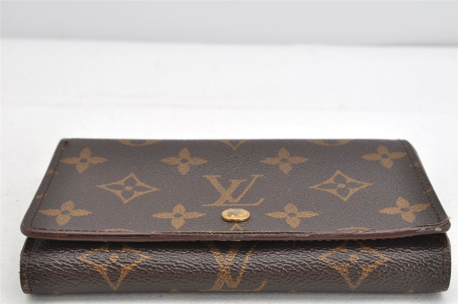 Auth Louis Vuitton Monogram Porte Monnaie Billets Tresor Wallet M61730 LV 1637K