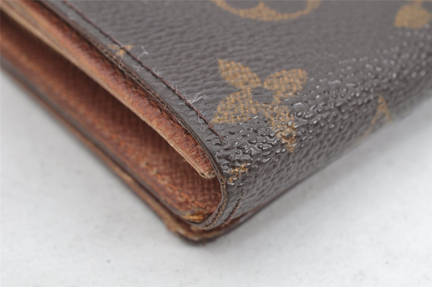 Auth Louis Vuitton Monogram Porte Monnaie Billets Tresor Wallet M61730 LV 1637K