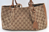 Authentic GUCCI Vintage Shoulder Tote Bag GG Canvas Leather 94898 Brown 1638I