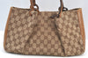 Authentic GUCCI Vintage Shoulder Tote Bag GG Canvas Leather 94898 Brown 1638I