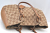 Authentic GUCCI Vintage Shoulder Tote Bag GG Canvas Leather 94898 Brown 1638I