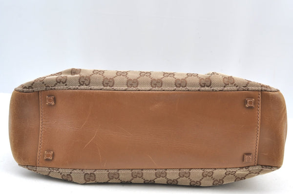 Authentic GUCCI Vintage Shoulder Tote Bag GG Canvas Leather 94898 Brown 1638I