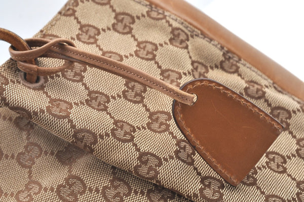 Authentic GUCCI Vintage Shoulder Tote Bag GG Canvas Leather 94898 Brown 1638I