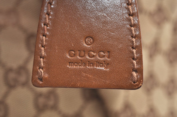 Authentic GUCCI Vintage Shoulder Tote Bag GG Canvas Leather 94898 Brown 1638I