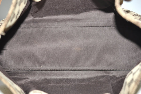 Authentic GUCCI Vintage Shoulder Tote Bag GG Canvas Leather 94898 Brown 1638I