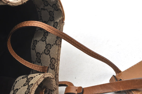 Authentic GUCCI Vintage Shoulder Tote Bag GG Canvas Leather 94898 Brown 1638I
