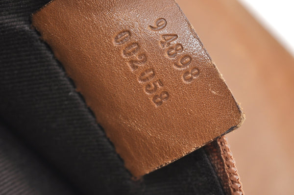 Authentic GUCCI Vintage Shoulder Tote Bag GG Canvas Leather 94898 Brown 1638I