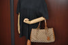 Authentic GUCCI Vintage Shoulder Tote Bag GG Canvas Leather 94898 Brown 1638I