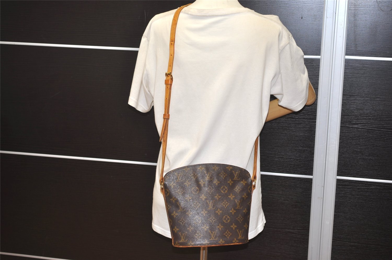 Authentic Louis Vuitton Monogram Drouot Shoulder Cross Body Bag M51290 LV 1638J