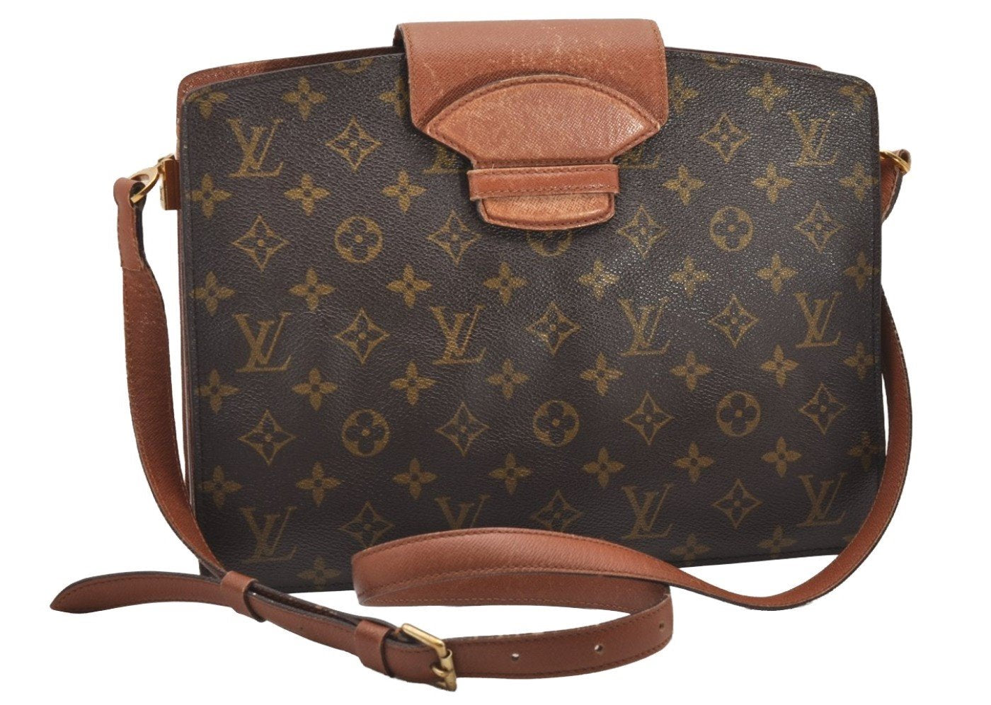Authentic Louis Vuitton Monogram Courcelles Shoulder Cross Bag M51375 LV 1639J
