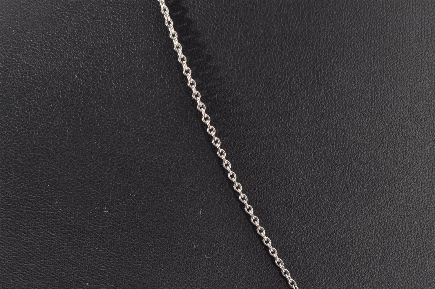 Authentic Christian Dior Silver Tone Chain Rhinestone Necklace CD 1640J