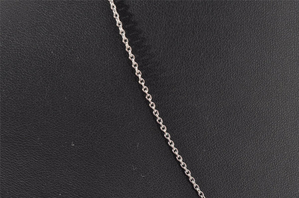 Authentic Christian Dior Silver Tone Chain Rhinestone Necklace CD 1640J