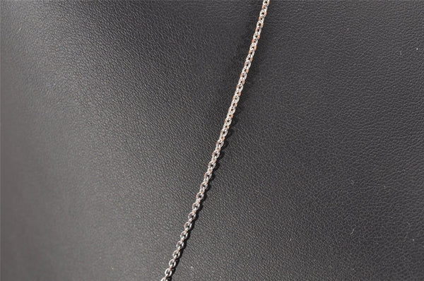 Authentic Christian Dior Silver Tone Chain Rhinestone Necklace CD 1640J