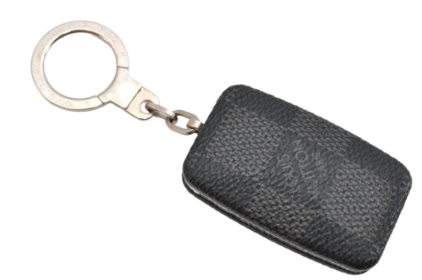 Authentic Louis Vuitton Damier Graphite Astropil Charm Key Chain M66123 LV 1640K