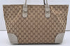Authentic GUCCI Heart Bit Shoulder Tote Bag GG Canvas Leather 269956 Brown 1641J
