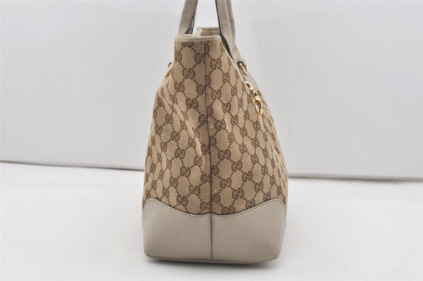 Authentic GUCCI Heart Bit Shoulder Tote Bag GG Canvas Leather 269956 Brown 1641J