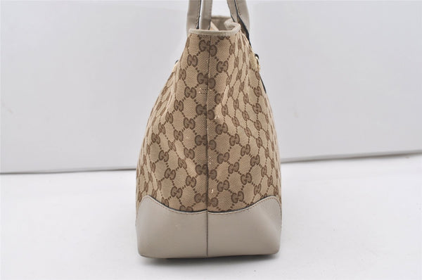 Authentic GUCCI Heart Bit Shoulder Tote Bag GG Canvas Leather 269956 Brown 1641J