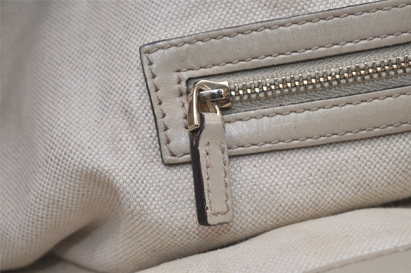 Authentic GUCCI Heart Bit Shoulder Tote Bag GG Canvas Leather 269956 Brown 1641J