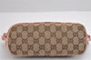 Authentic GUCCI Vintage Hand Bag Pouch Purse GG Canvas Leather 07198 Brown 1642J