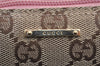 Authentic GUCCI Vintage Hand Bag Pouch Purse GG Canvas Leather 07198 Brown 1642J