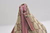 Authentic GUCCI Vintage Hand Bag Pouch Purse GG Canvas Leather 07198 Brown 1642J