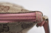 Authentic GUCCI Vintage Hand Bag Pouch Purse GG Canvas Leather 07198 Brown 1642J