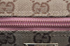 Authentic GUCCI Vintage Hand Bag Pouch Purse GG Canvas Leather 07198 Brown 1642J