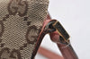Authentic GUCCI Vintage Hand Bag Pouch Purse GG Canvas Leather 07198 Brown 1642J