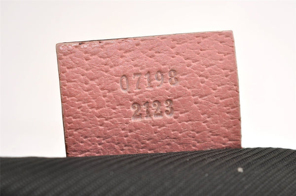 Authentic GUCCI Vintage Hand Bag Pouch Purse GG Canvas Leather 07198 Brown 1642J