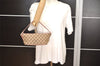 Authentic GUCCI Vintage Hand Bag Pouch Purse GG Canvas Leather 07198 Brown 1642J