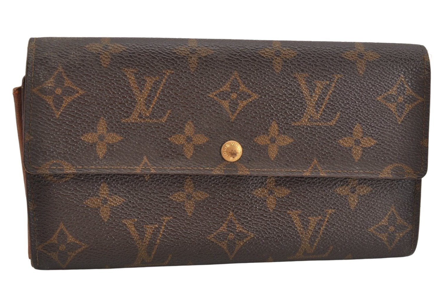 Auth Louis Vuitton Monogram Pochette Porte Monnaie Credit Wallet M61725 LV 1642K