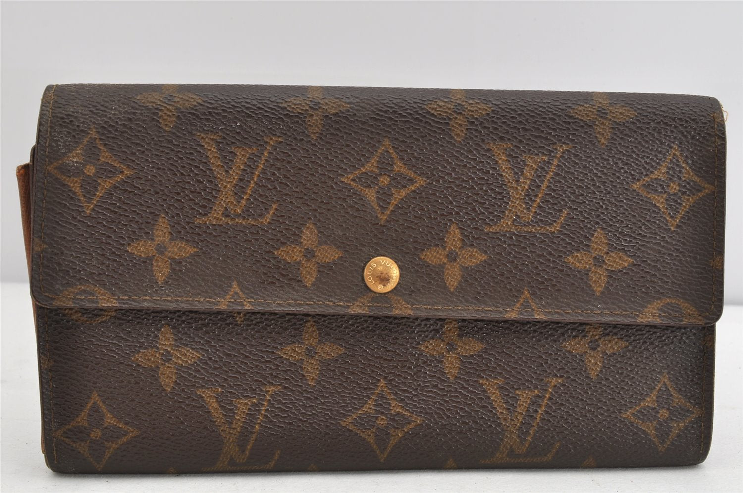 Auth Louis Vuitton Monogram Pochette Porte Monnaie Credit Wallet M61725 LV 1642K