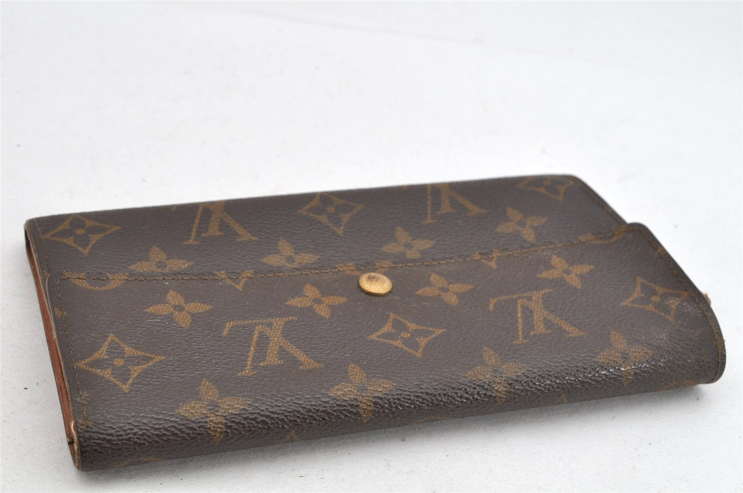 Auth Louis Vuitton Monogram Pochette Porte Monnaie Credit Wallet M61725 LV 1642K