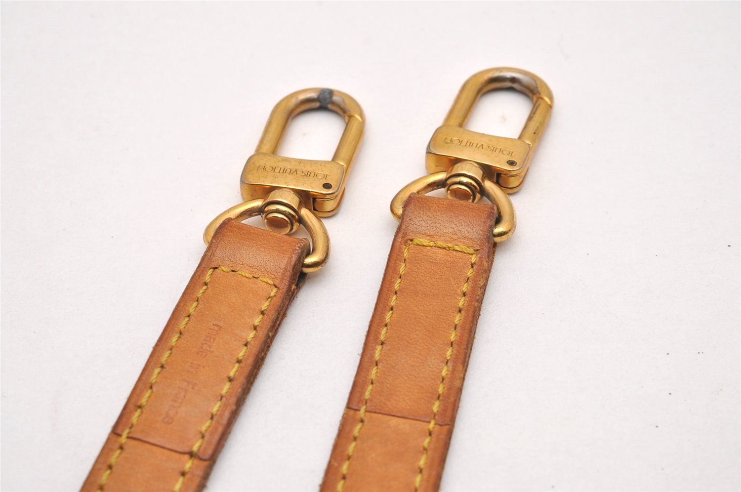 Authentic Louis Vuitton Leather Shoulder Strap Beige 39.6